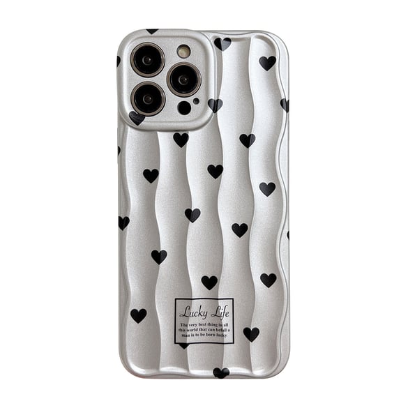 1 funda de teléfono de lujo de alta gama con diseño de corazones y lunares para mujer