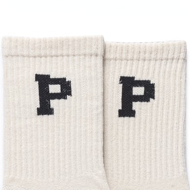 1 par de calcetines de algodón versátiles con estampado de letras para mujer a media pantorrilla h5 Imagen3