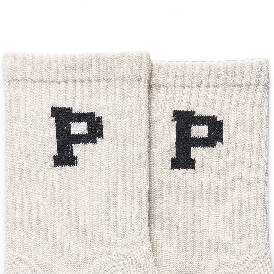 1 par de calcetines de algodón versátiles con estampado de letras para mujer a media pantorrilla Imagen3