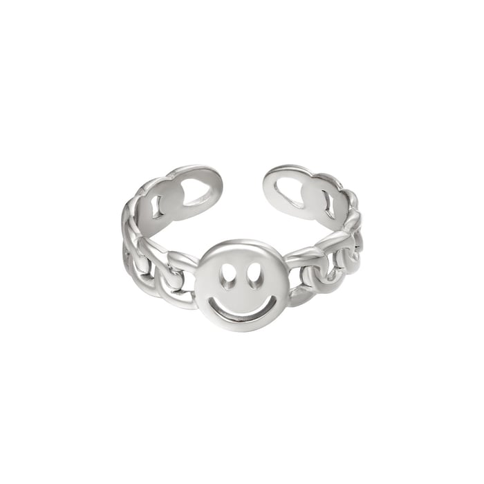 Anello in acciaio inossidabile smiley 