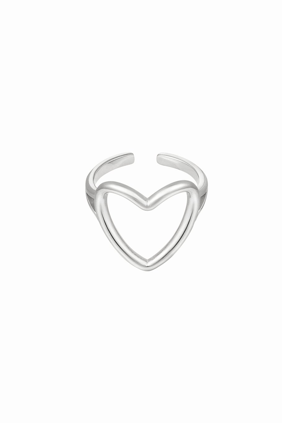Adjustable ring heart - Gold Color Stainless Steel One size 