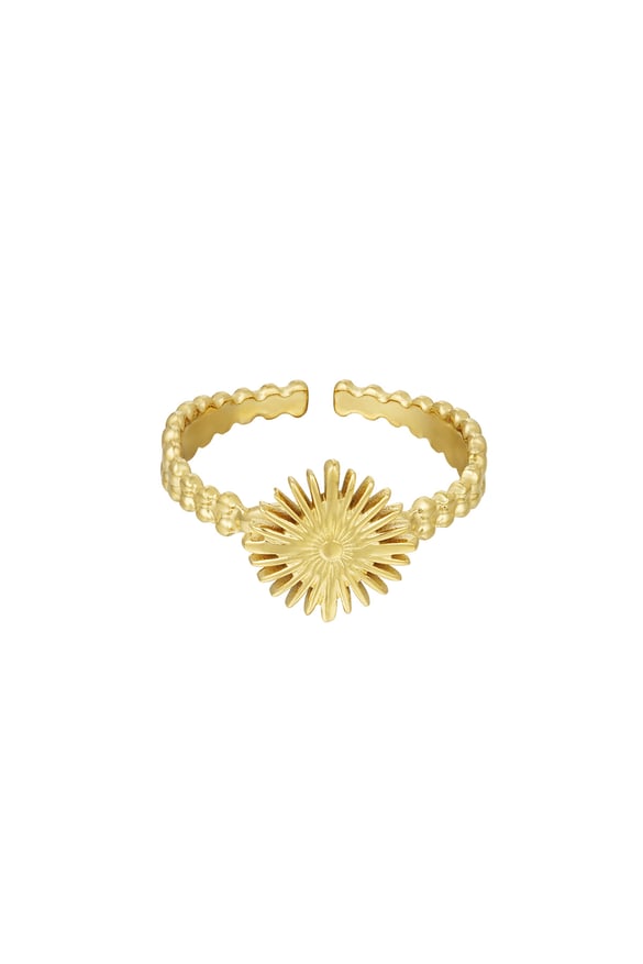 Ring Sonne - Goldfarbe Edelstahl 2