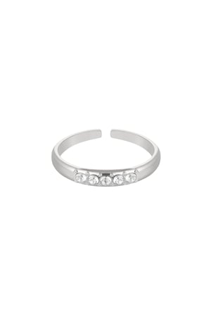 Ring with stones - silver color Stainless Steel h5 