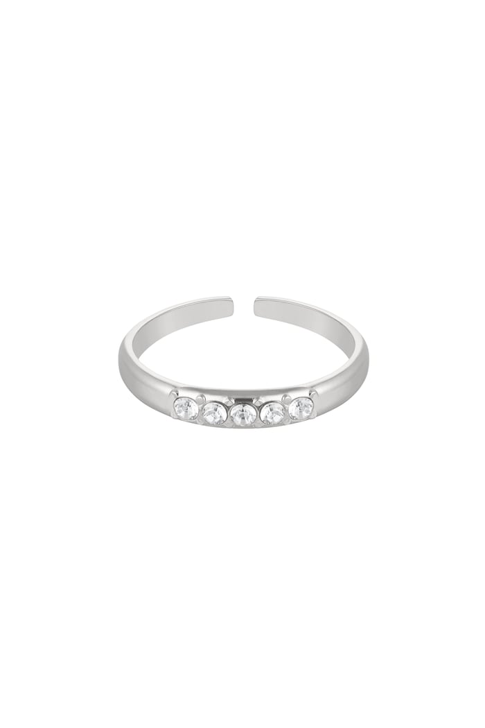 Ring with stones - silver color Stainless Steel 