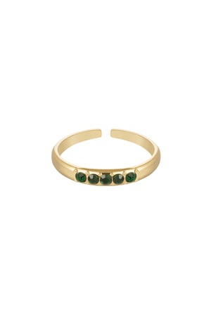 Ring with stones - green & Gold Color Stainless Steel h5 