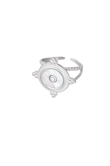 Ring gracefully round - Silver Color color