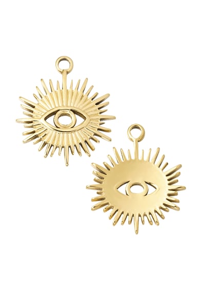 Bedel zon met oog - Goud kleur h5 