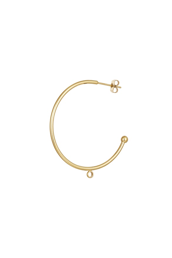 Ear stud part 1 eyelet - Gold Color Stainless Steel