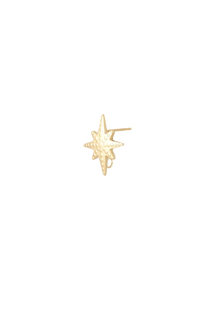 Ear stud part star - Gold Color Stainless Steel 