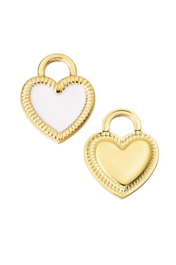 Dije DIY corazón delineado - Color dorado blanco