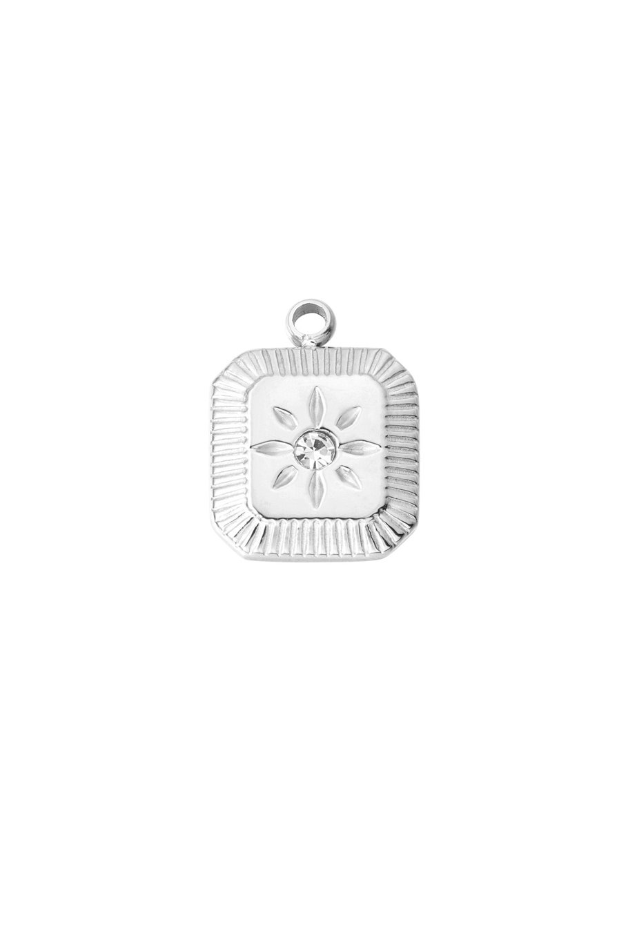 diy charm square with flower and stones 
