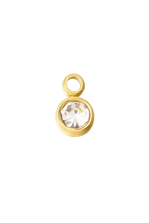 DIY charm with stone - silver color gold h5 