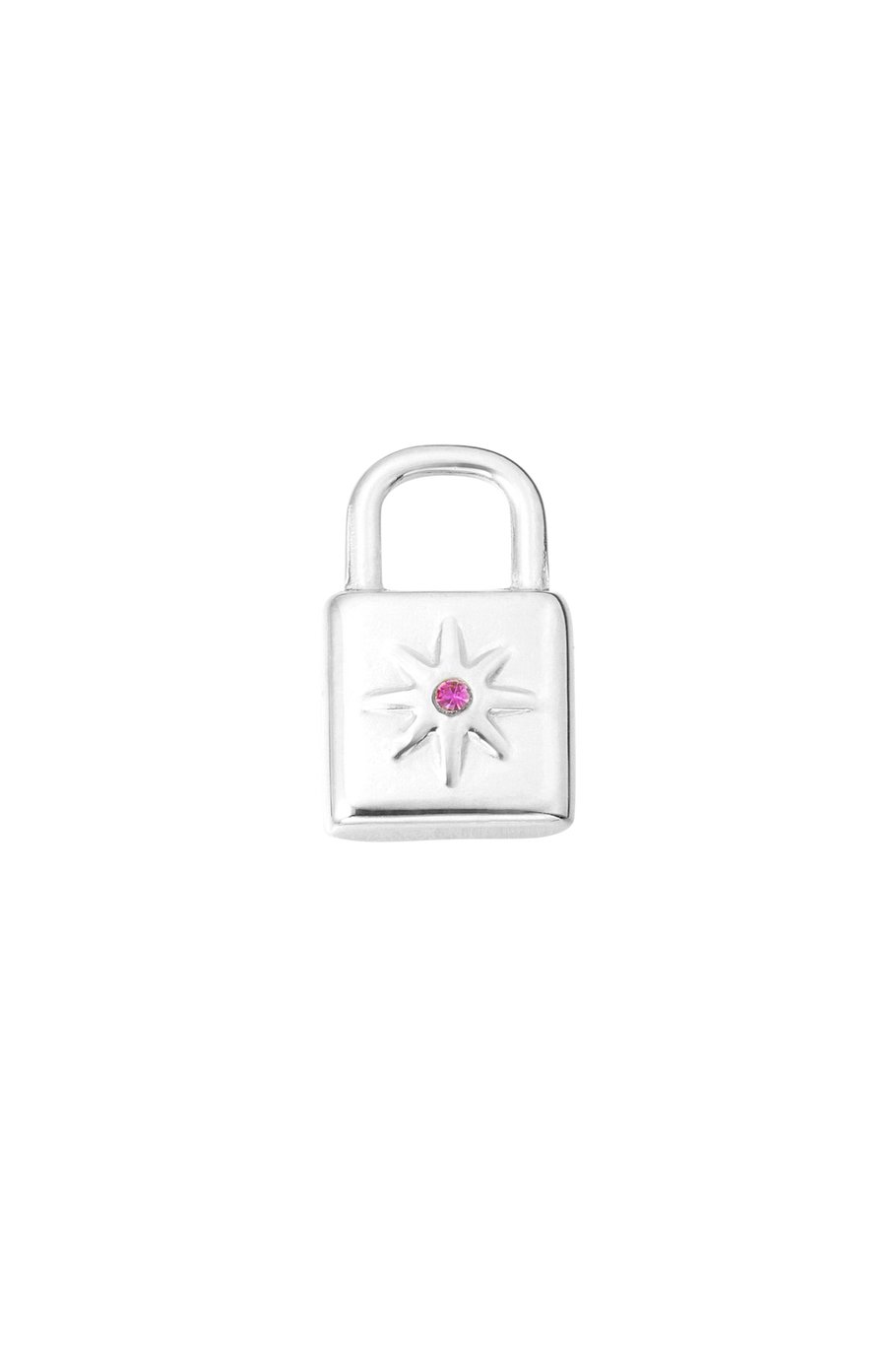 diy charm lock with stone - pink  