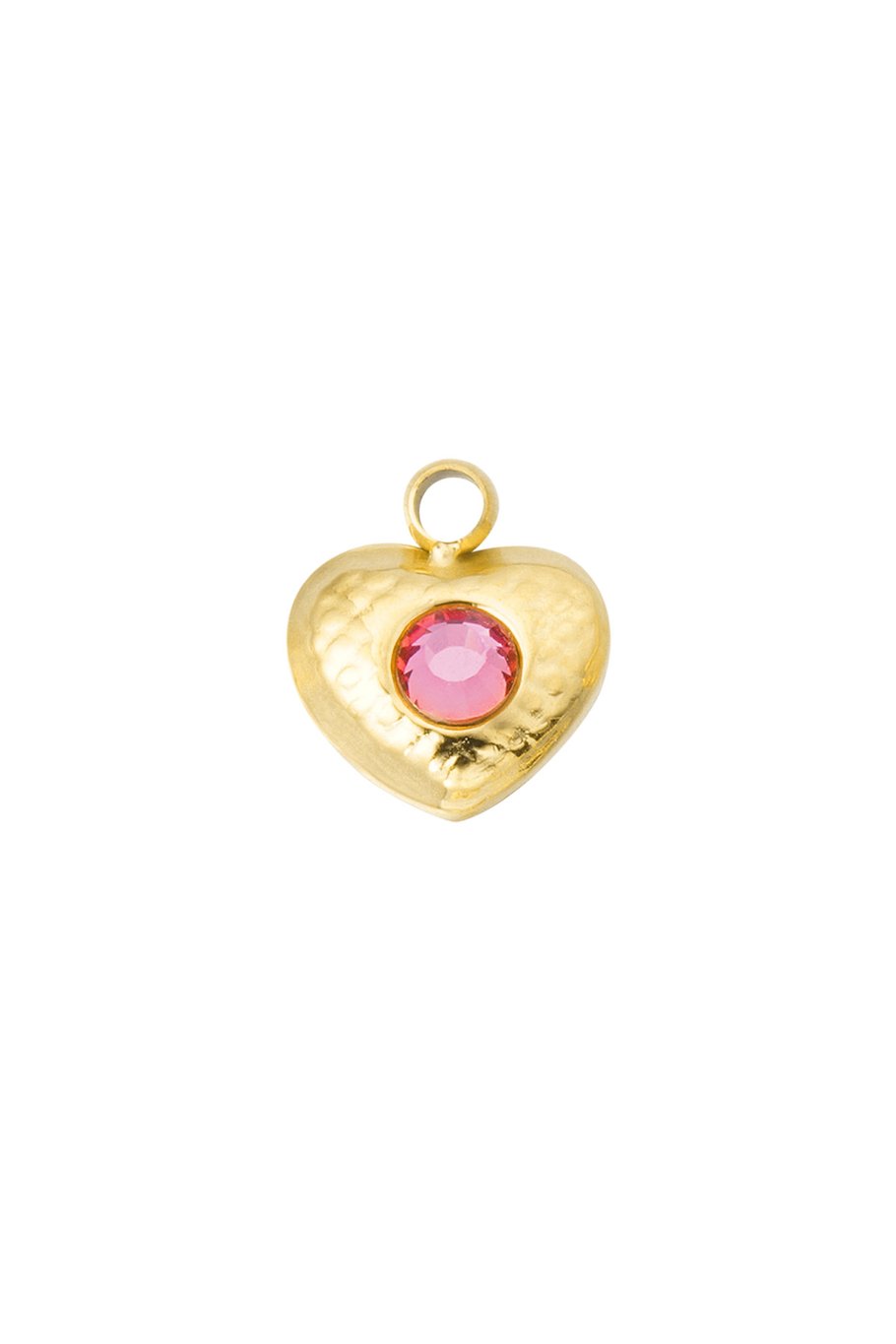 diy charm heart shape with stone 