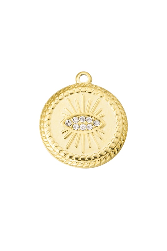 DIY-Charm-Kreis mit Auge – Goldfarbe - Goldfarbefarbe