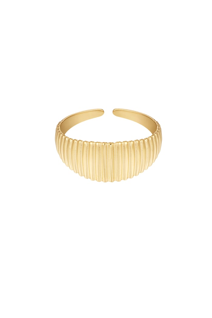 Ring with stripes print - Gold color 