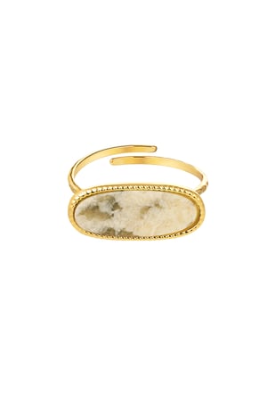 Ring mit länglichem Stein – beige h5 