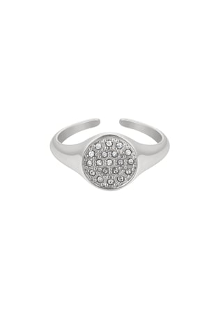 Ring round with stones - Silver Color color h5 