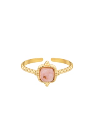 Ring vintage square - pink h5 