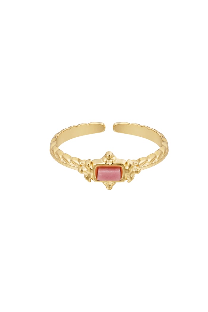 Ring vintage rectangle - pink 