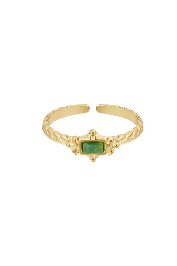 Ring vintage rectangle - green