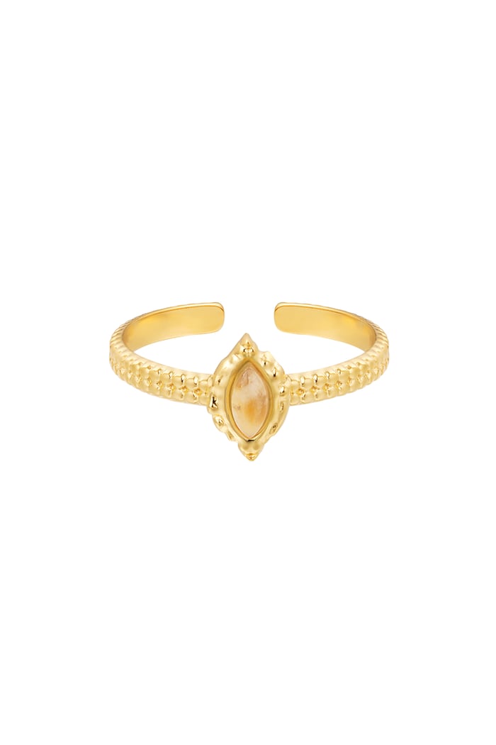 Ring elongated stone - beige 