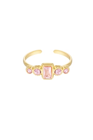 Ring pink stone - Gold color h5 