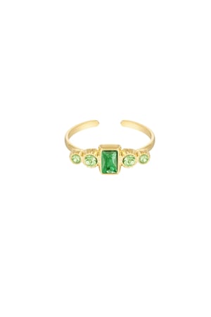 Ring green stone - Gold color h5 