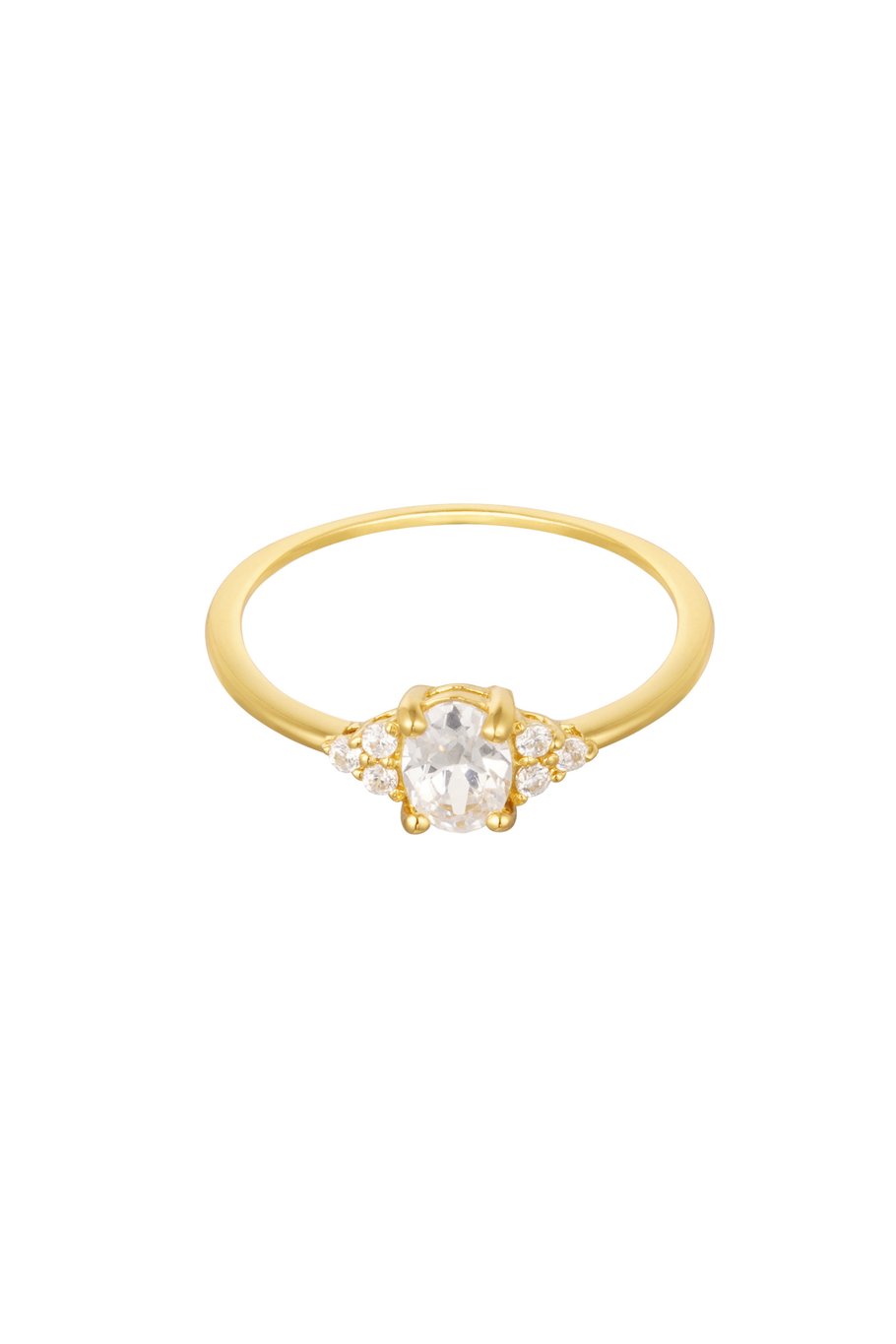 Anello pietre multiple - Argento 925 - Colore oro - 16 