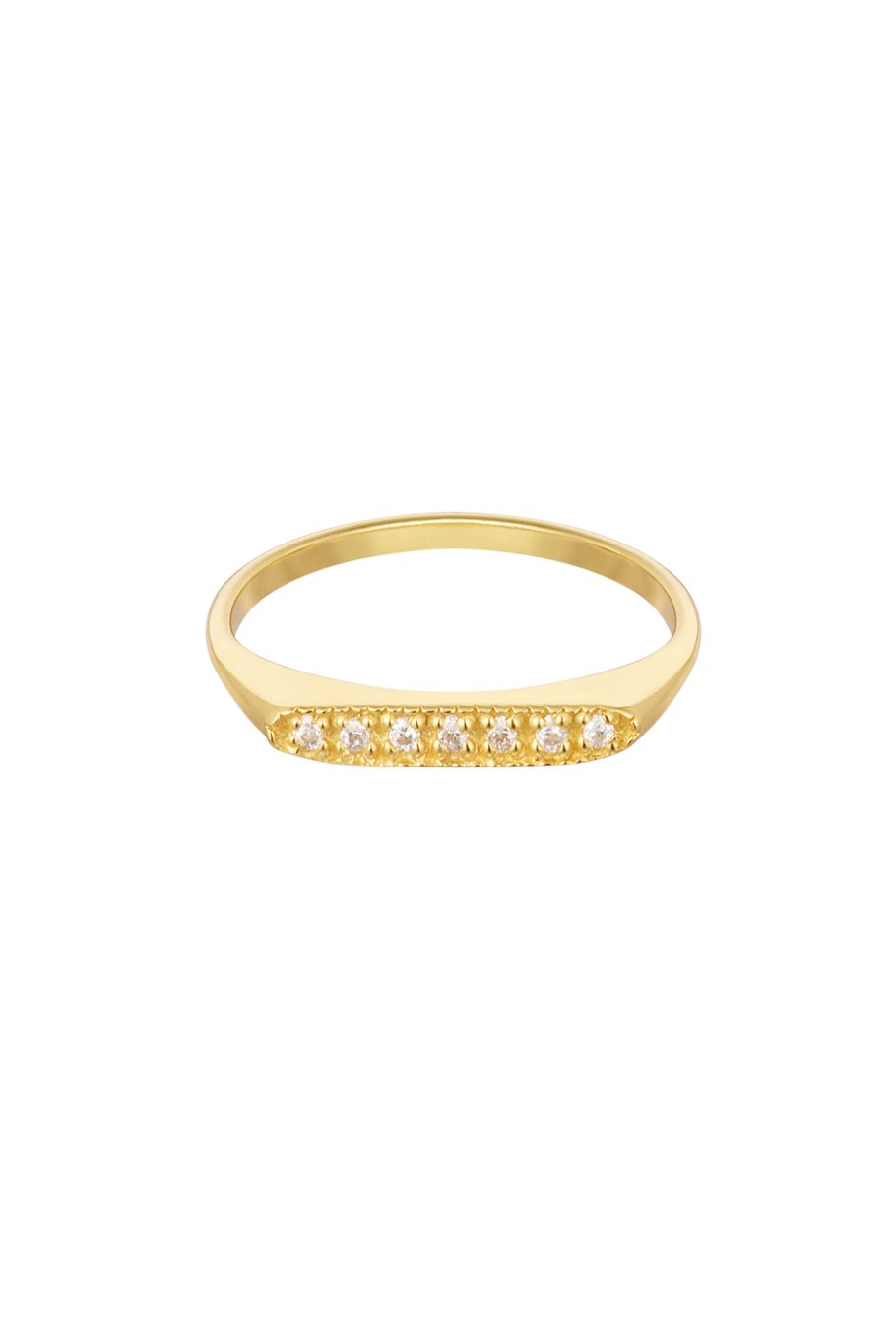 Ringschiene mit Steinen - 925er Silber - Goldfarbe - 16