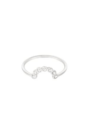 Ring moon with stones - Silver Color color h5 