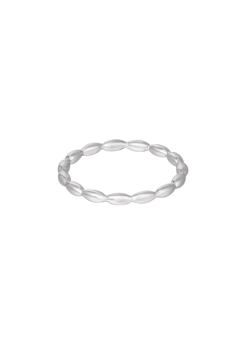 Ring connected ovals - Silver Color color 