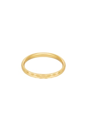 Ring ruitjesprint - Goud kleur h5 