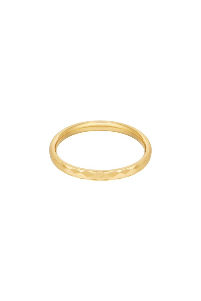 Ring mit Diamantmuster – Goldfarbe - Goldfarbefarbe 