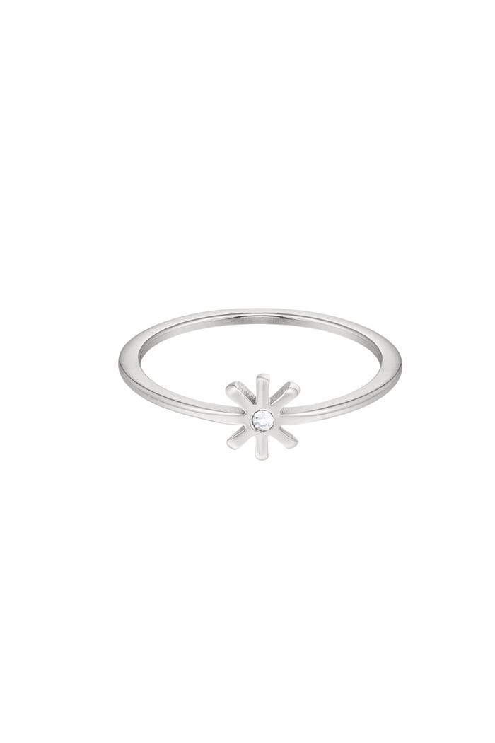 Ring subtle flower - Silver Color color 