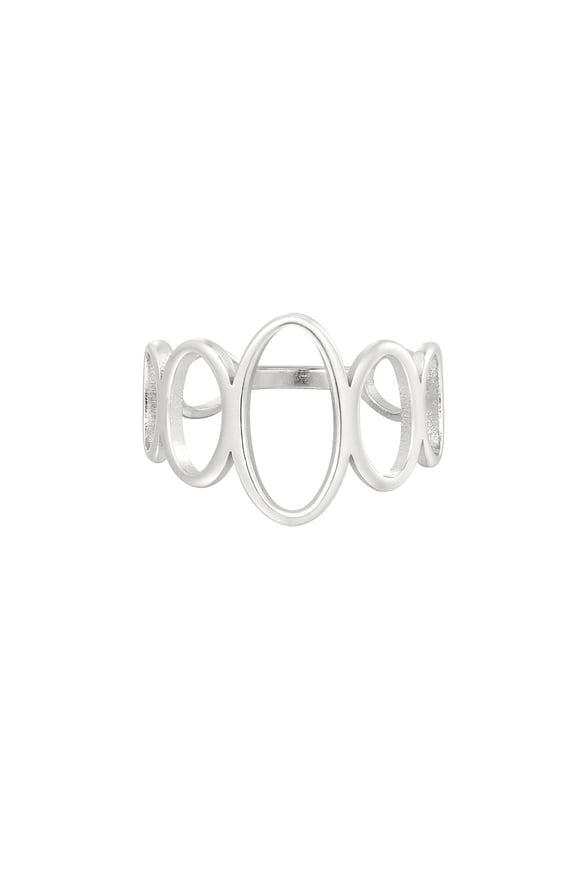 Ring open circles - Silver Color color