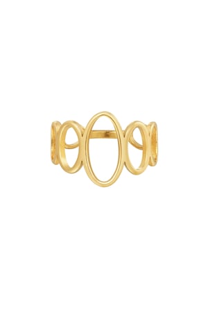 Ring open circles - Gold color h5 