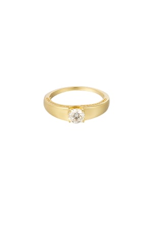 Ring basic with stone - Gold Color - 16 h5 