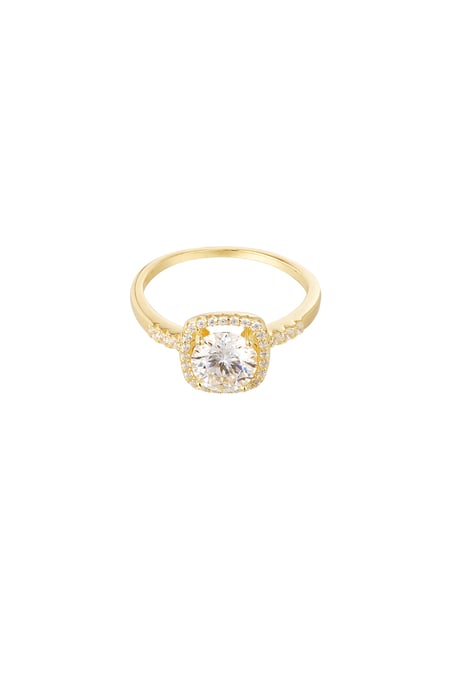 Ring square stone - Gold Color - 18