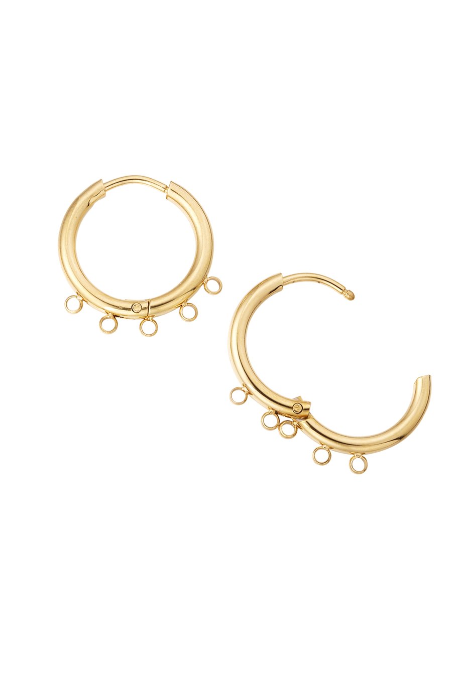 DIY oorbel met vijf openingen - Goud kleur 