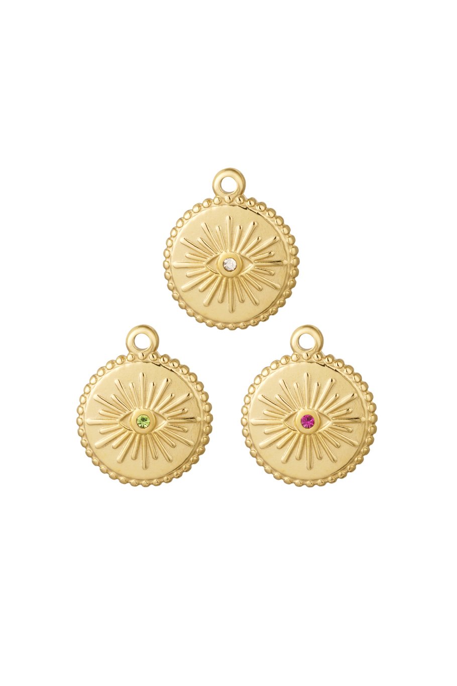 DIY-Charm-Kreis mit Auge – Goldfarbe - Goldfarbefarbe h5Bild2