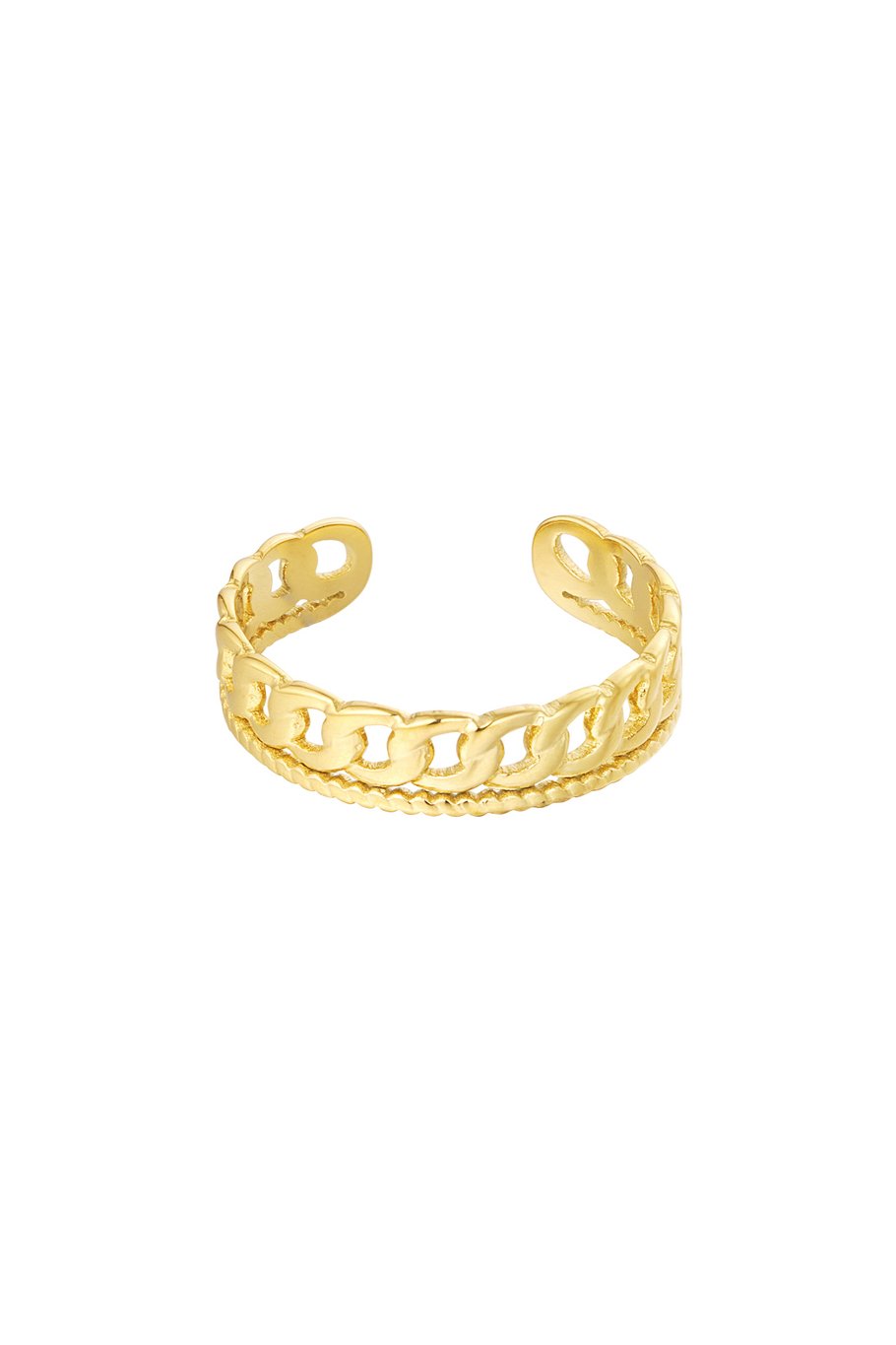 Ring double link - Silver Color color 