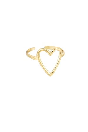 Ring big heart - Gold color h5 