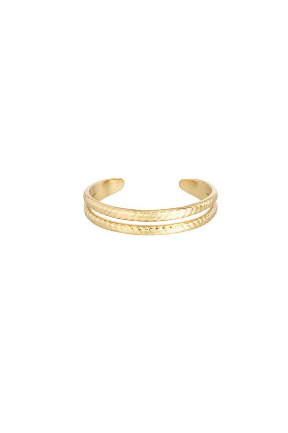bague double tressée - couleur or