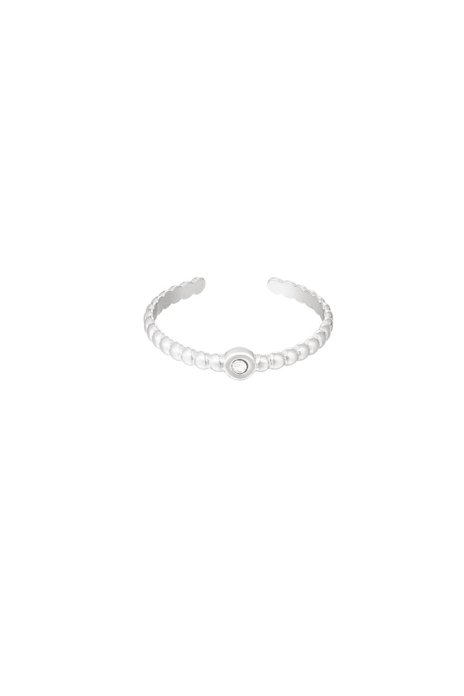 Ring sprudelnd mit Stein - silber/weiß