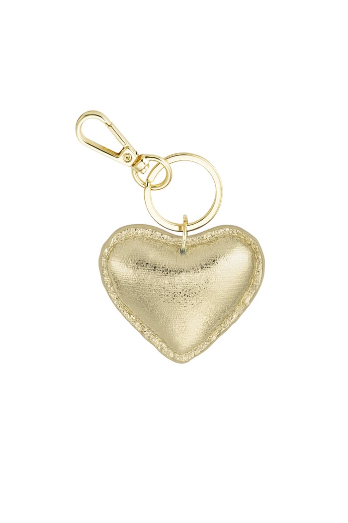 Keychain heart - Gold color 