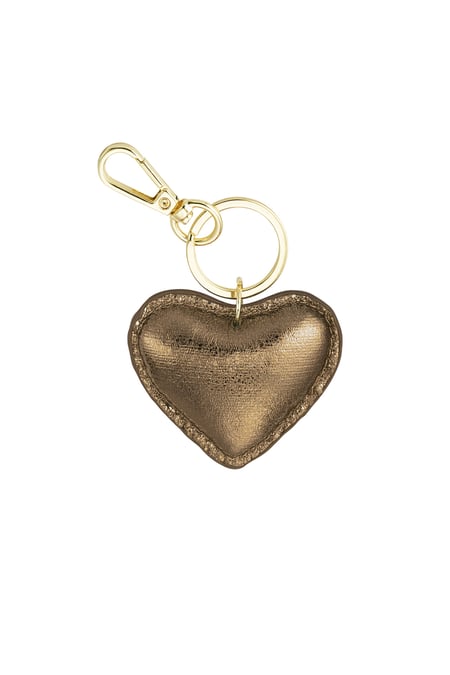 Keychain heart - brown 2