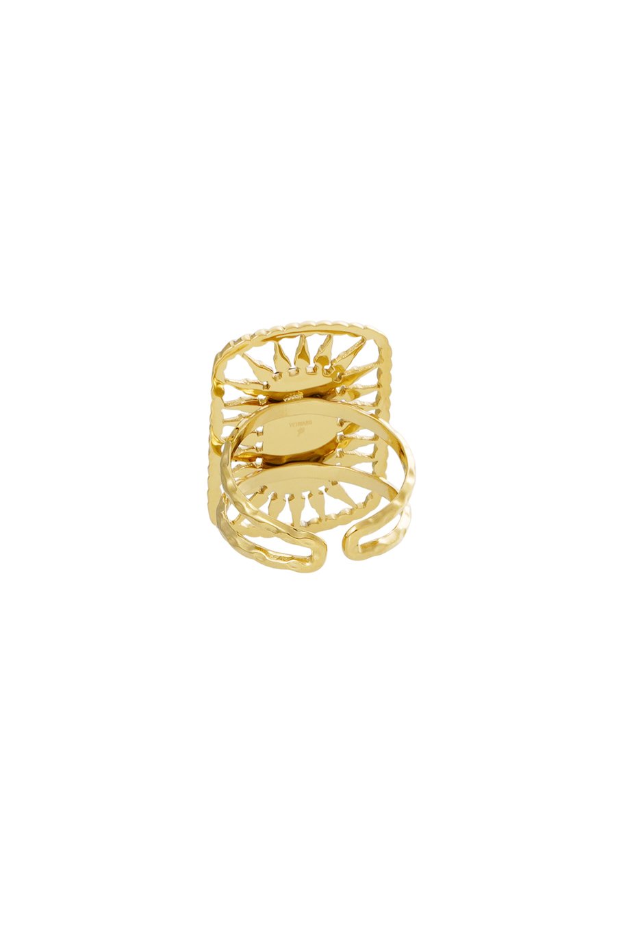 Ring langer Stein - Goldfarbe/Schwarz h5Bild2