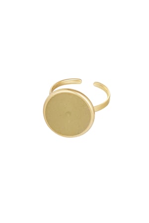 Ring basic round stone - Gold color h5 