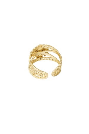 Ring layers cross with stone - beige Gold color h5 Picture3